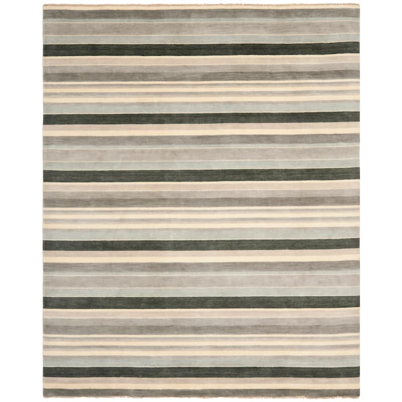 SAFAVIEH Couture Hand-knotted Tibetan Mujde Modern Wool Rug with - 9' x 12' - Grey/Multi