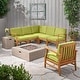 preview thumbnail 4 of 17, Illona Outdoor Acacia Sofa Set by Christopher Knight Home Teak + Green Cushion + Light Gray