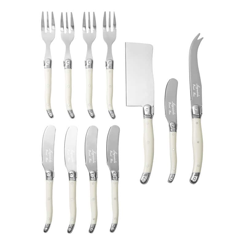 French Home Laguiole Ultimate 11-Piece Charcuterie Set with Faux Ivory Handles - N/A