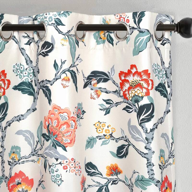 Porch & Den Navarre Botanical Blackout Curtain Panel Pair