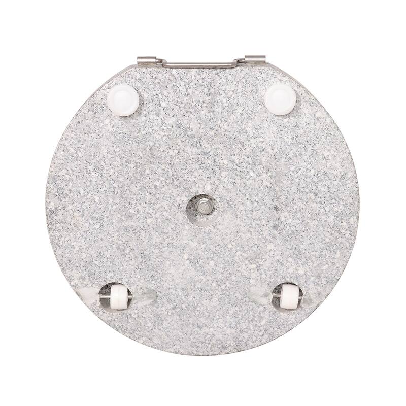 66LBS ROUND GRANITE UMBRELLA BASE with WHEELS and HANDLE in GRAY