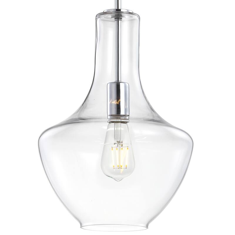 Bettina 1- Light Mid-Century Modern Iron/Glass LED Pendant, by JONATHAN Y