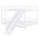 preview thumbnail 16 of 38, Unique Design Full over Full Size Metal Bunk Bed with Slide and Guardrails