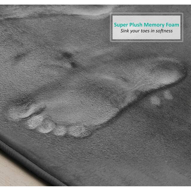 Clara Clark Ultra Soft Plush Bathroom Rug - Non-Slip, Velvet, Memory Foam Bath Mat - Set of 2