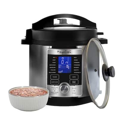 Countertop Electric 6 Quart Capacity Digital Silver Pressure Cooker with Auto Shut-Off