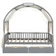 preview thumbnail 8 of 18, Twin Size Daybed with Arched Roof, 2 Drawers, Wood House Canopy Bed with Fabrics Curtain and Light Strip for Kids Teens, Gray