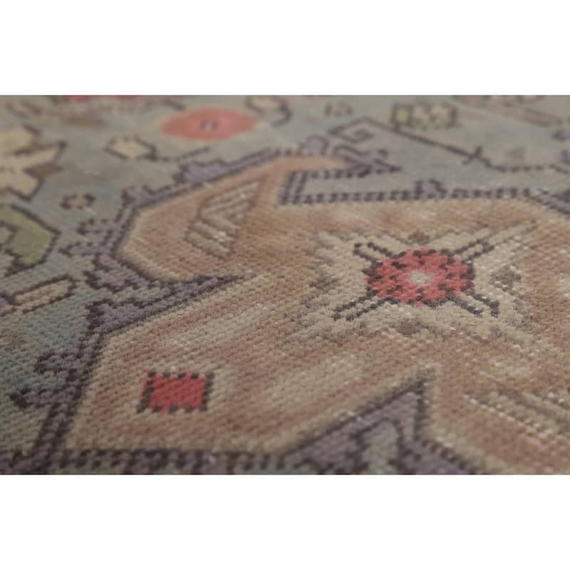 Blue Tabriz Persian Area Rug Hand-Knotted Geometric Wool Carpet - 8'0"x 11'0"