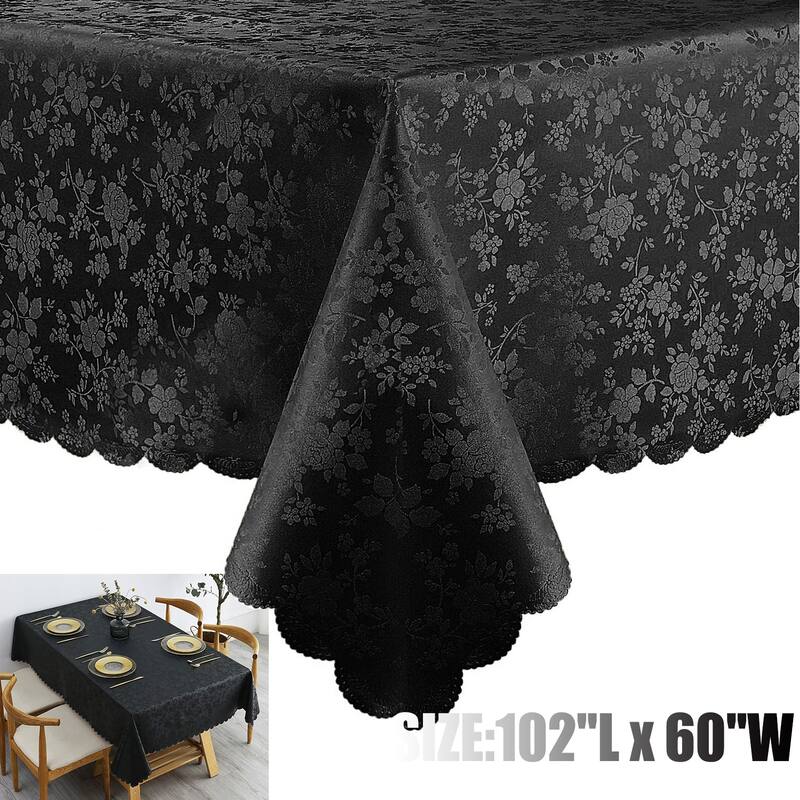 Waterproof Wipeable Vinyl Tablecloth,Rectangle Heavy Duty Table Cloth,102"L x 60"W