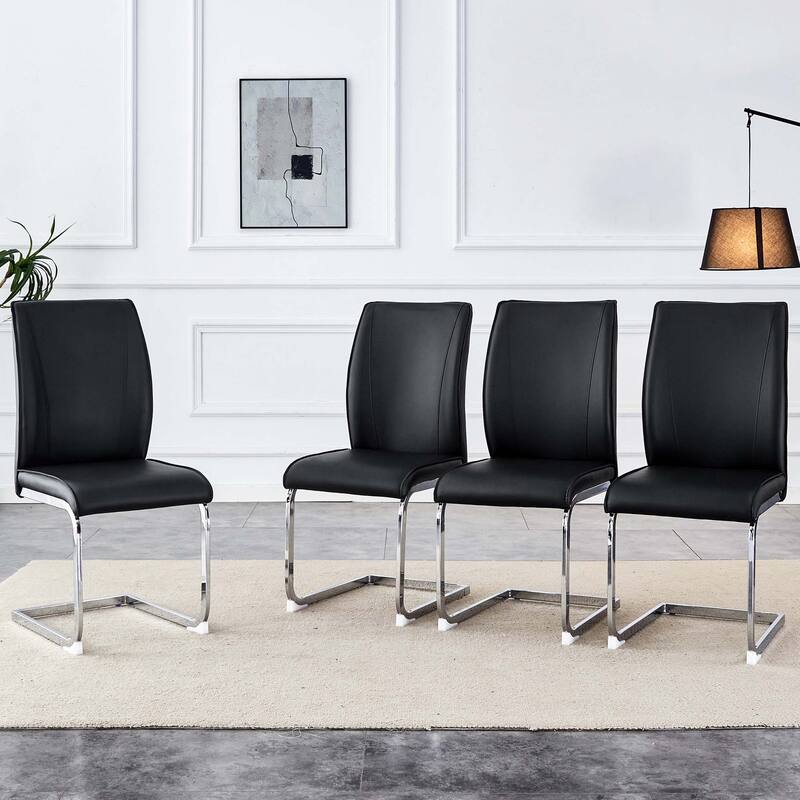 Set of 2 PU Material High Resilience Dining Chair