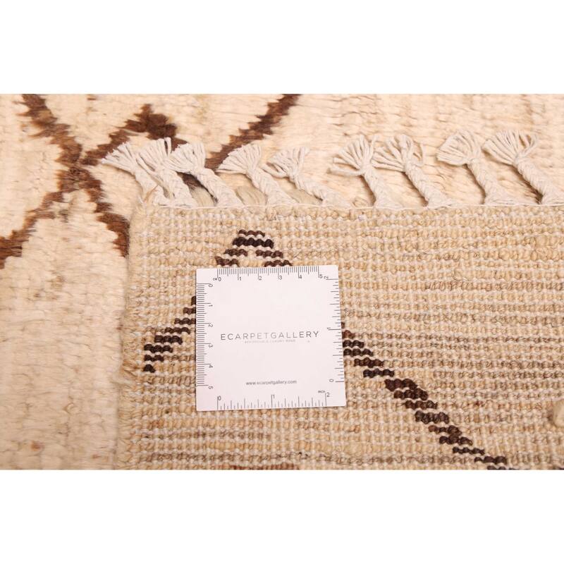 ECARPETGALLERY Hand-knotted Pak Finest Marrakesh Cream Wool Rug - 8'0 x 9'6