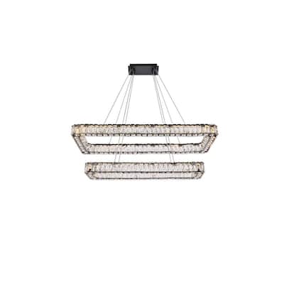 Elegant Lighting 3504G42L2 Monroe 42" Wide LED Crystal Linear
