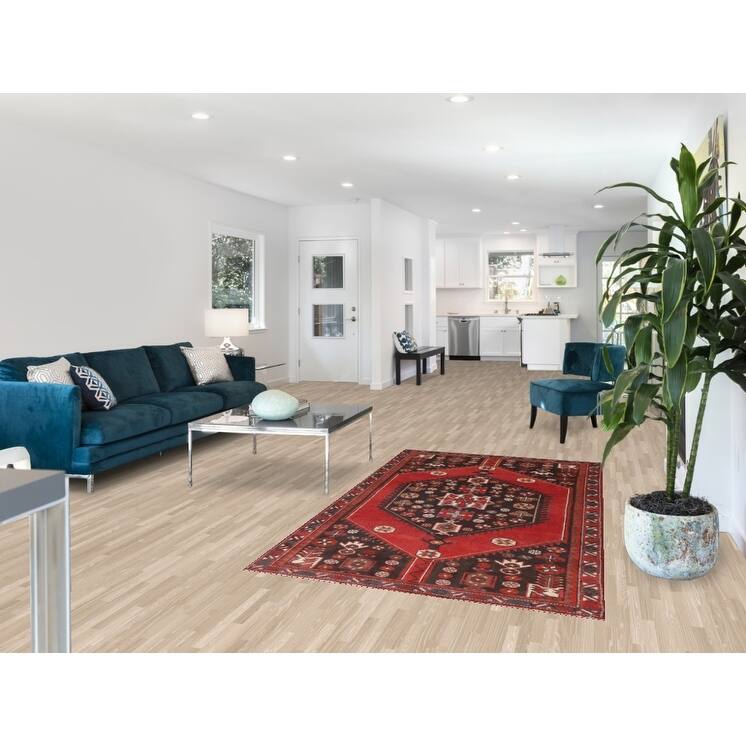 Hamedan Persian Vintage Area Rug Handmade Wool Carpet - 4'0"x 7'0"