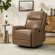preview thumbnail 8 of 111, Fiacro 30.31" Genuine Leather Wingback Swivel Rocker Recliner with Nailhead Trim Taupe