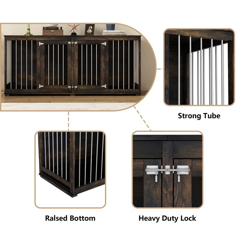 Multi-functional Pet Crate with Secure Locks - Versatile Color Console