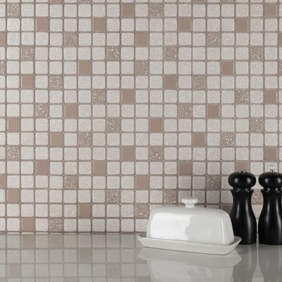 Merola Tile Crystalline Square Beige 12" x 12" Porcelain Floor and Wall Tile