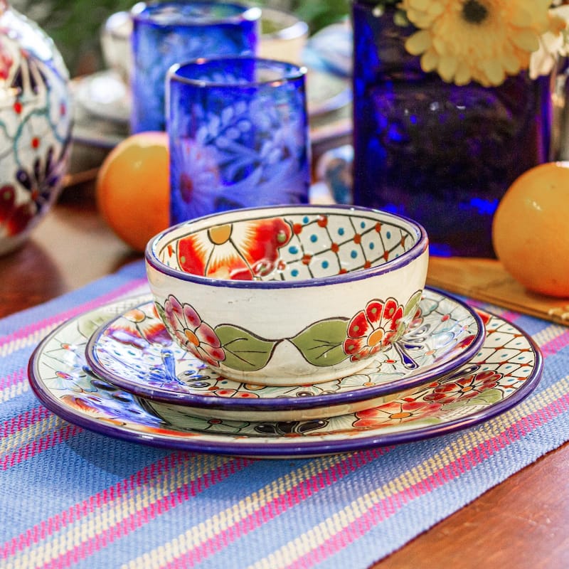 Novica Handmade Colors Of Mexico Ceramic Salad Plates (Pair)