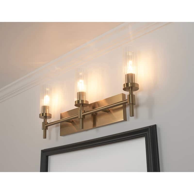 AFX HNTV2411MB Huntington 3 Light 24" Wide Vanity Light with Ribbed