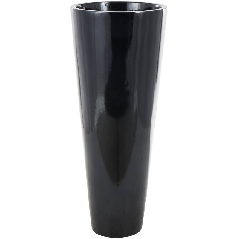 Black Fiberglass Minimalistic Floor Decorative Vase