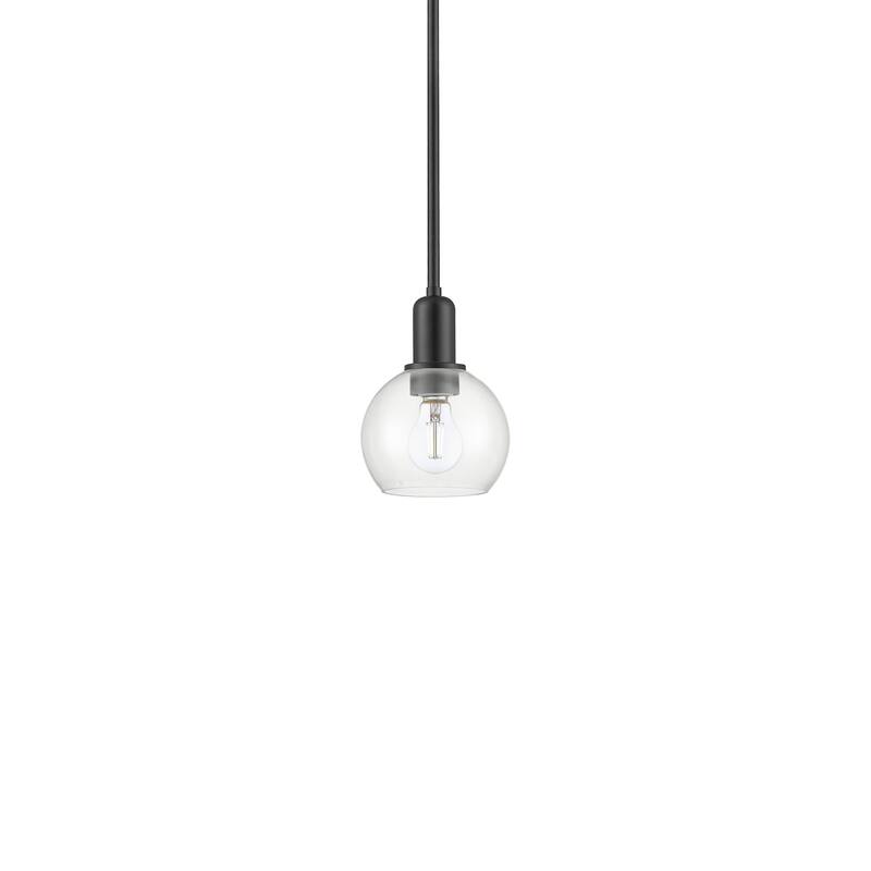 Innovations Lighting 716-1S-9-6 Athens Pendant Athens 6" Wide Mini - Matte Black / Clear