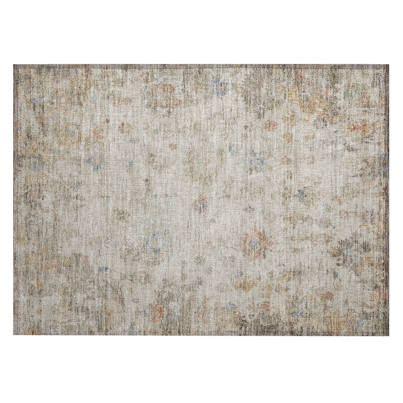 Machine Washable Indoor/ Outdoor Vintage Traditional Chantille Rug
