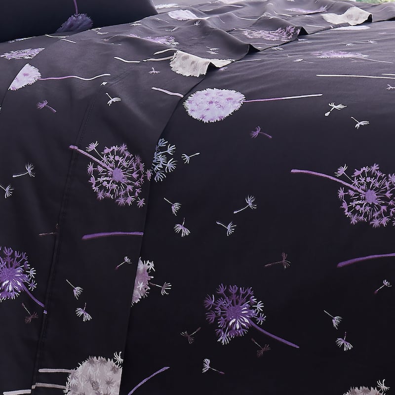 Luxury Dandelion Dreams Extra Deep Pocket Cotton Sateen 4-piece Bed Sheet Set
