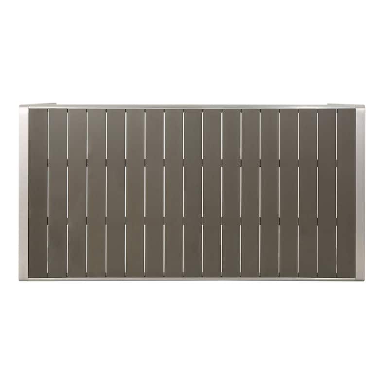 Cape Coral Aluminum Faux Wood Dining Table by Christopher Knight Home - 70.25"L x 35.50"W x 30.25"H