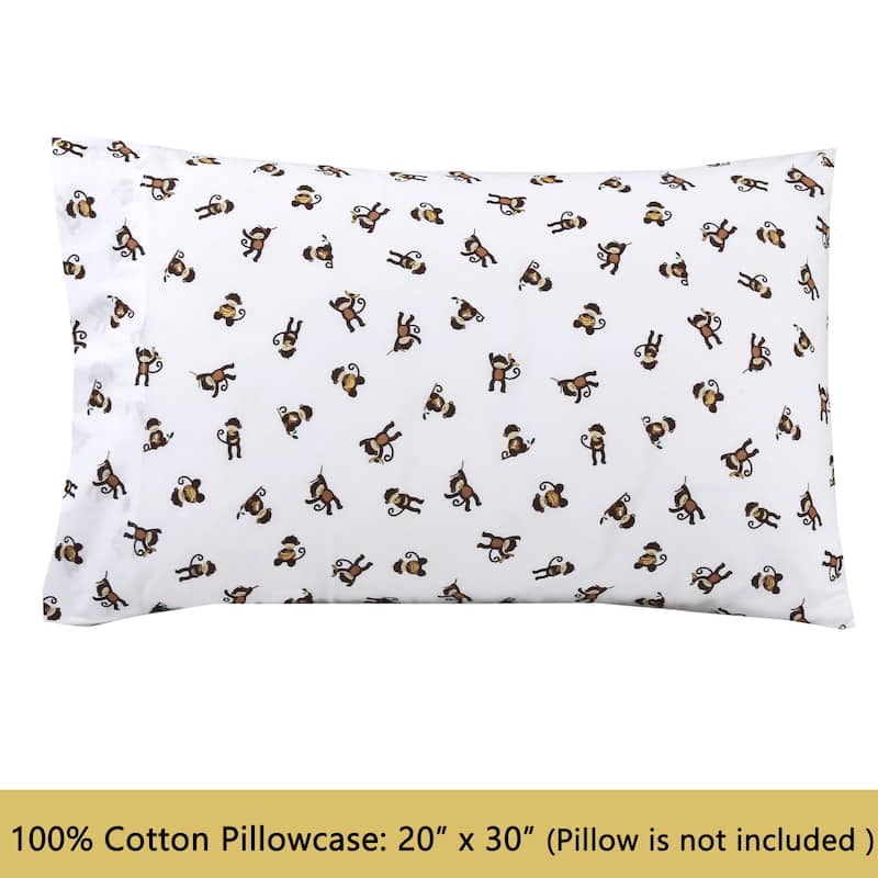 3-Piece Cotton Toddler Sheet Set for Kids Boys & Girls (Animals, Fish, Sports, Floral)