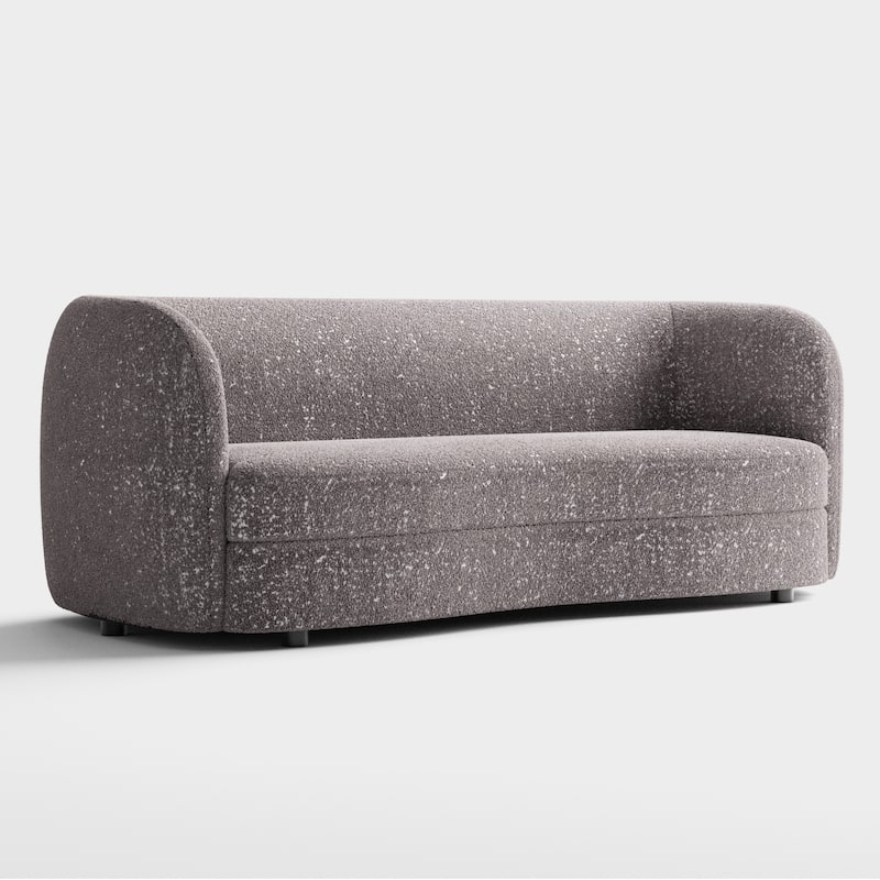 Furniture of America Ophelia Modern Curved Arms Boucle Sofa Set with Round Wooden Legs, 2-Piece or 3-Piece Options