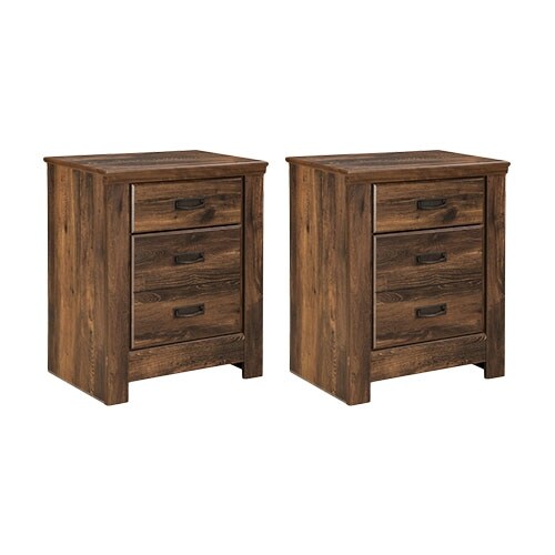 Shop Quinden Two Drawer Night Stand Dark Brown 2 Pack Quinden