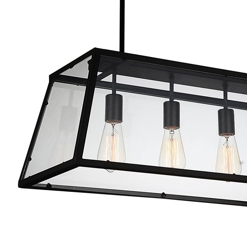 Alyson 4 Light Down Chandelier With Black Finish
