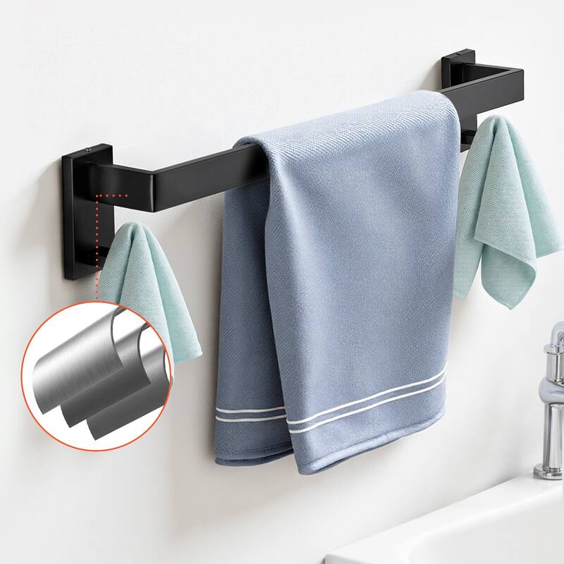 10-Piece Matte Black Bathroom Accessories Set Wall Mounted - 23.43 x 3.94 x 3.15 inch