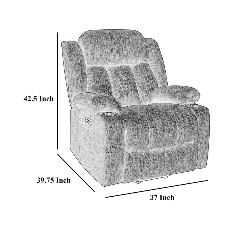 Limi Power Lift Recliner Chair, Slate Blue, USB Port, Cupholders
