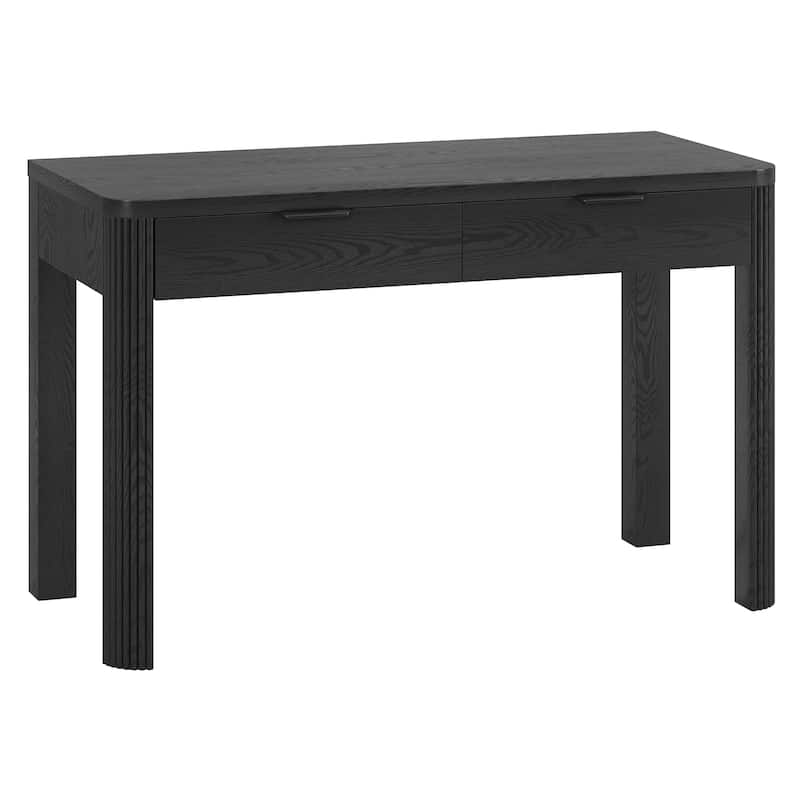 Lonsdale 48" Wide Rectangular Fluted Desk - Black Grain