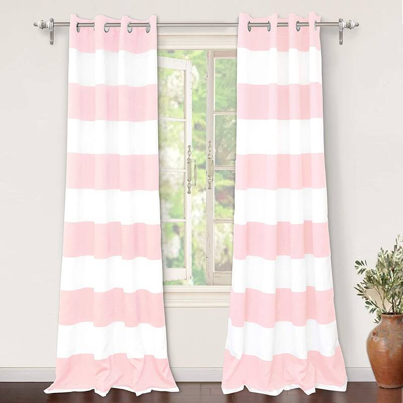 DriftAway Mia Stripe Room Darkening Curtain Panel Pair