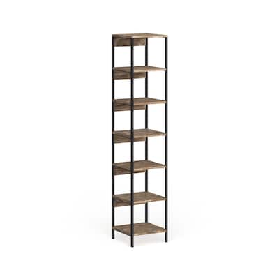 SAFAVIEH Gabrielle Oak Brown/ Black Étagère - 15.8' x 15.8' x 78.8'