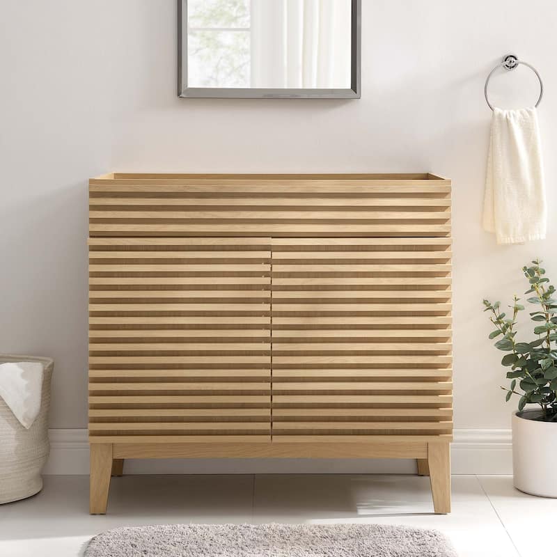 Render 36" Bathroom Vanity Cabinet - Oak