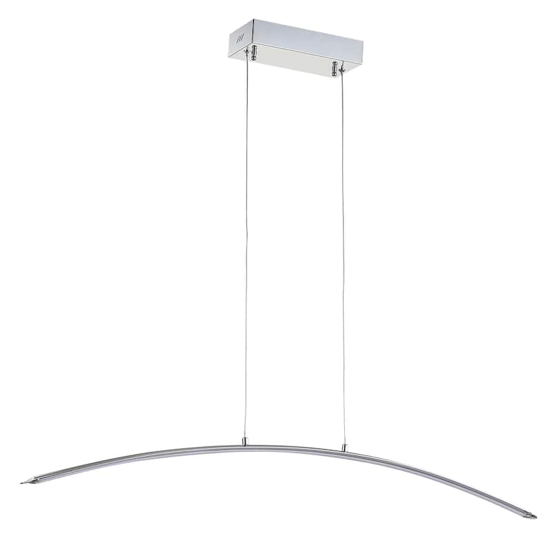 Nathaniel 41.5" Dimmable Adjustable Integrated LED Metal Linear Pendant, by JONATHAN Y