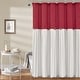 preview thumbnail 59 of 61, Lush Decor Two-tone Linen Button Shower Curtain Red & White - 72" x 72"