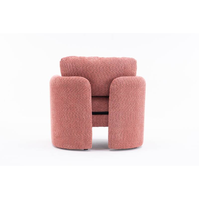 Chenille Round Corner Accent Chairs with Ergonomic Support and Tool-Free Assembly