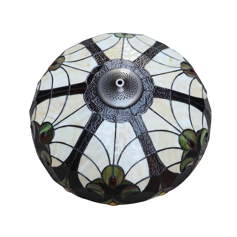 Victorian Tiffany-Style 3-Light Antique Dark Bronze Double Lit Floor Lamp 18" Shade - 18