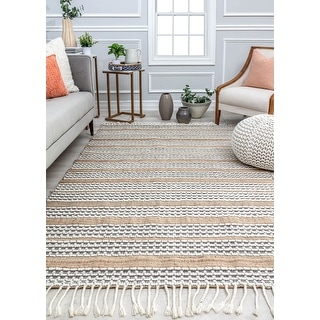 Piper Farmhouse Stripe Ribbon Area Rug BY Rugs America - Bed Bath ...