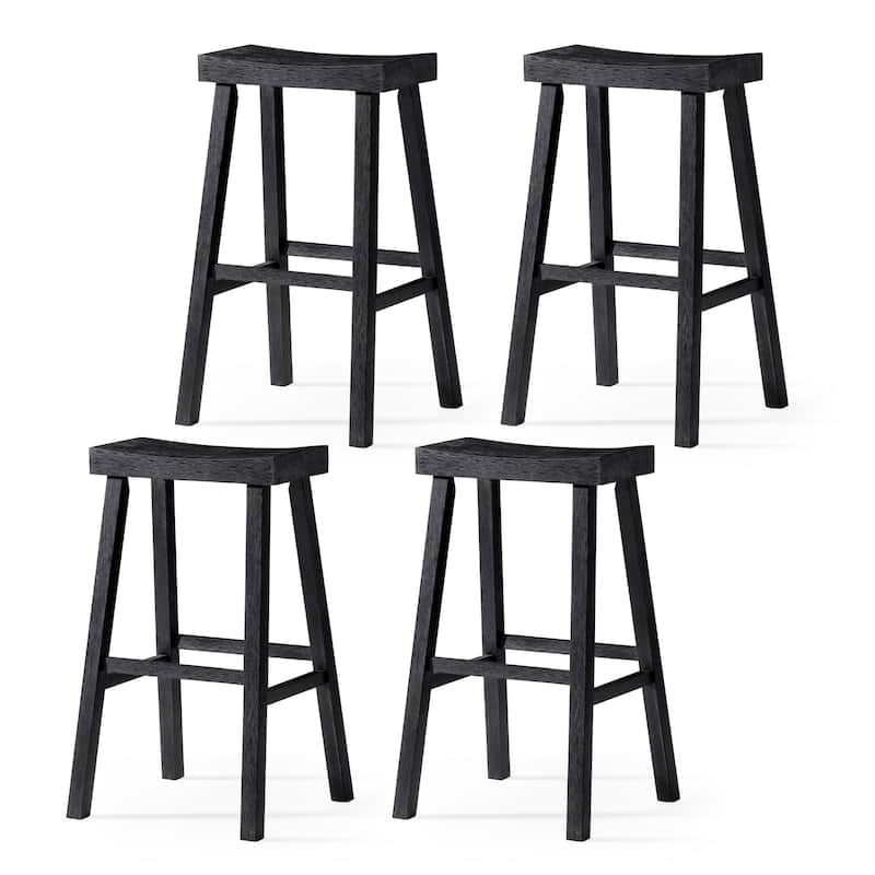 Maven Lane 31" Vincent Bar Height Kitchen Stool - Antiqued Black - Set of 4