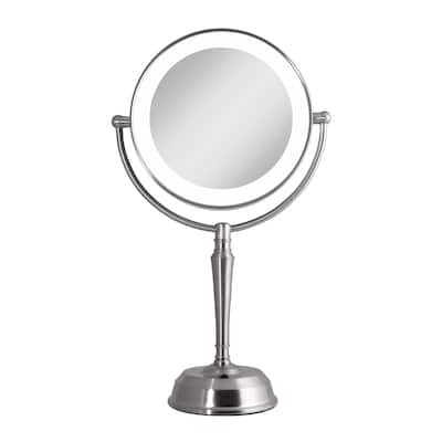 Zadro Makeup Mirrors with LED Light & Magnification, USB Charging Port - 10X/1X