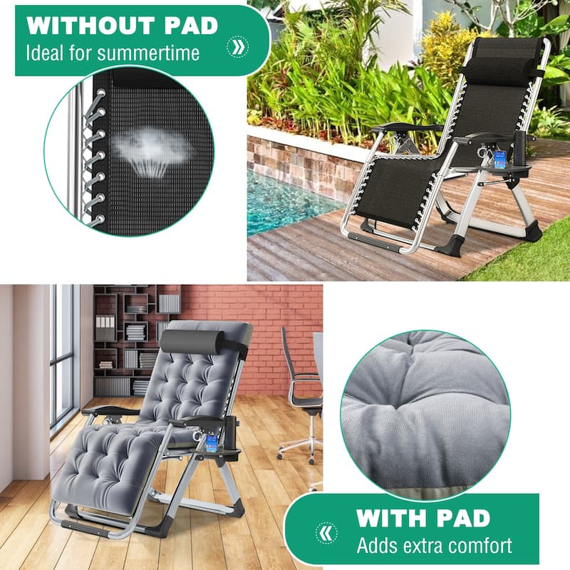 DoCred Zero Gravity Chair, Folding Adjustable Patio Lounge Chair
