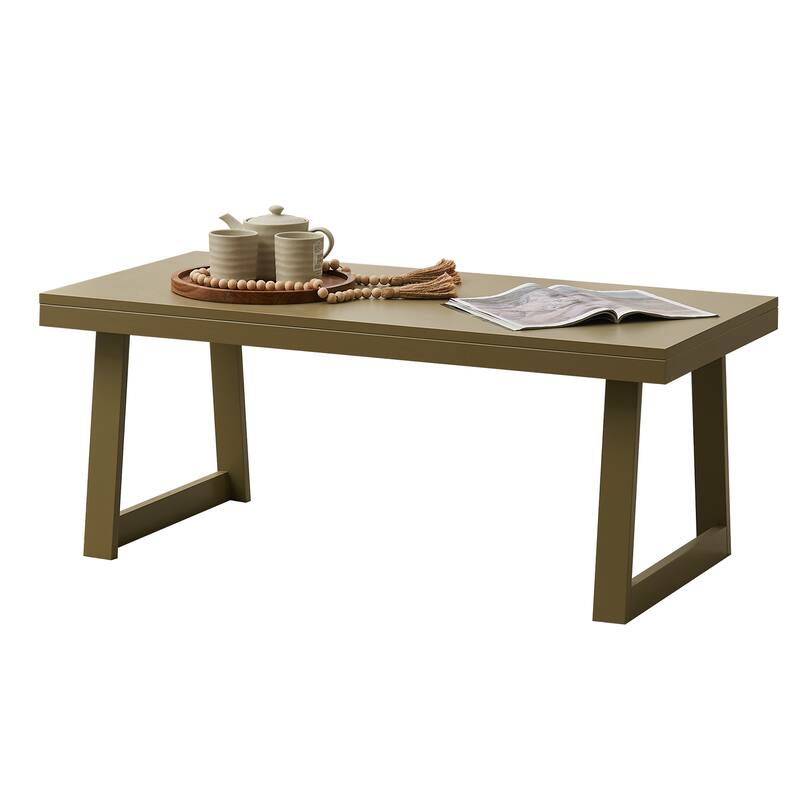 Charlie Modern Wood Coffee Table with Open Storage Shelf - 40"L x 20"W x 17"H