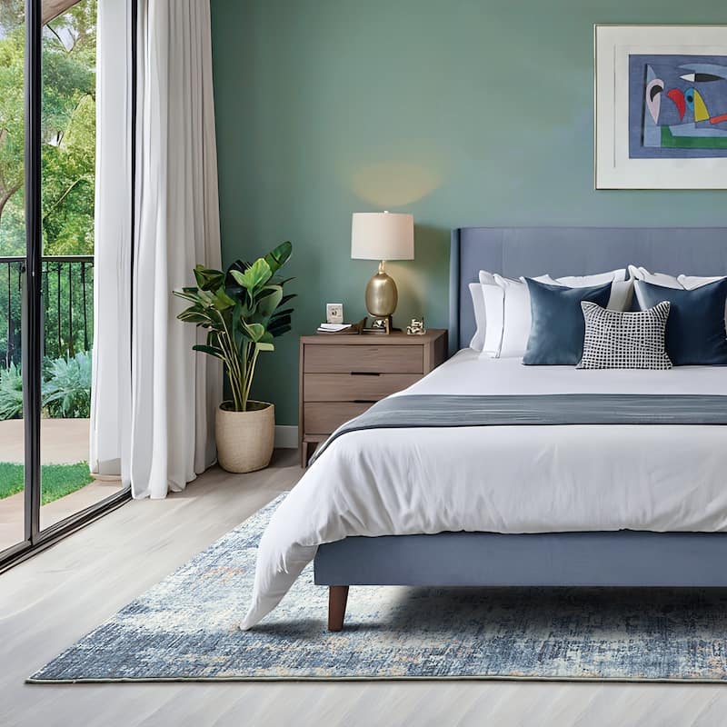 Glitzhome Modern Abstract Distressed Indoor/Outdoor Area Rugs