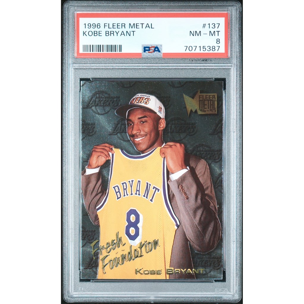 Kobe Bryant 1996 Fleer Metal Basketball Rookie Card #137 Graded PSA 8 - 8'6" x 11'6"