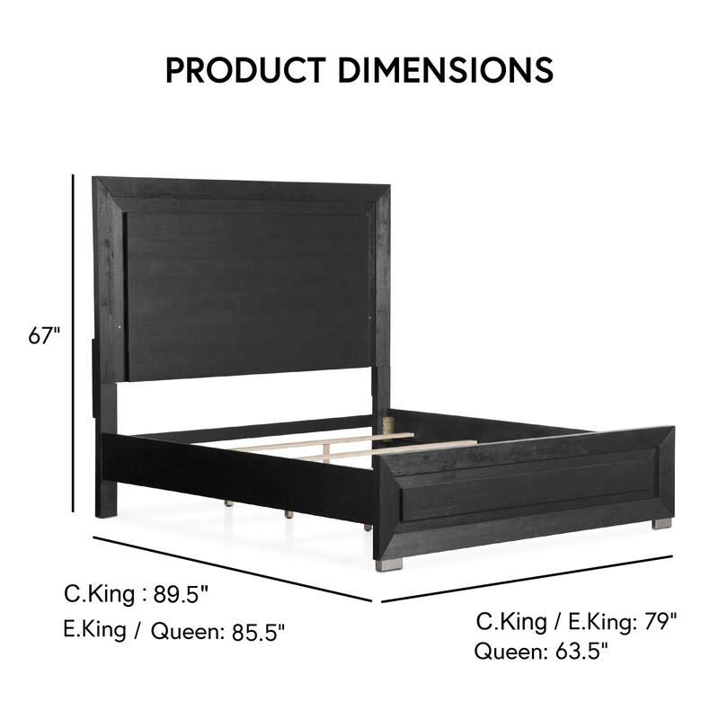 Furniture of America Alaric Modern Black Solid Wood 2-Piece Bedroom Set with 69-inch Makeup Vanity and Nightstand