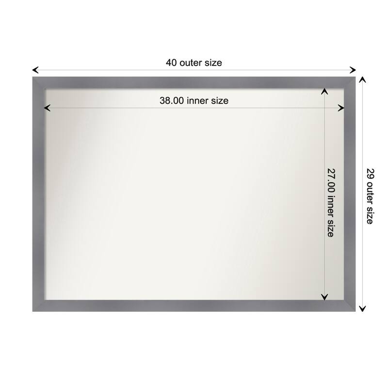 Edwin Non-Beveled Wood Framed Wall Mirror - Edwin Grey - Glass Size 38x27
