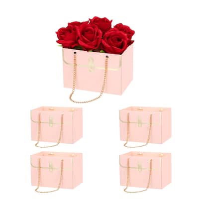 Paper Flower Gift Bags, 5 Pcs Paper Bouquet Flower Bag